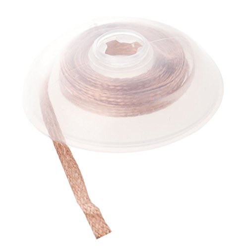 Entloetender Draht - TOOGOO(R) 1.5M Laenge 2.5mm Breite geflochtene kupferne Draht-Rolle Entloetender Docht Draht