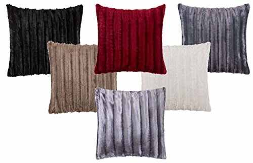 Hochwertiges exclusives Fellkissen – Fellimitat/Nerzoptik – besonders weich und kuschelig mit Füllung – Größe: 50×50 cm – Schwarz – Brandsseller - 6