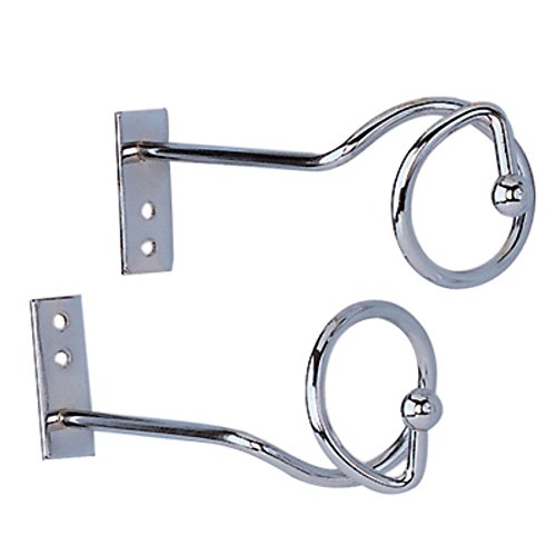 Silver Chrome Voile Swag Creator Scarf Holder Pair