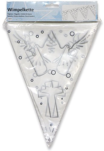Preisvergleich Produktbild °° festliche Dekoration "Taube, Kerze, Kreuz" (Wimpelkette 10m)