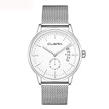 Herren Uhr Schwarzes Quarz Herrenuhren Wasserdichte Klassische Weise Beiläufiges Luxuskleid-Handgelenk für Ultradünnes mit Milanese Ineinander Greifen-Band Rose Gold,F