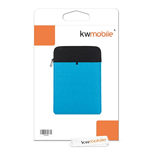 kwmobile Laptoptasche Filz Sleeve für 15″ 15,6″ Laptop / Ultrabook – Notebook Tasche Schutzhülle Laptop Case Hülle in Blau Schwarz Innenmaße: ca. 42 x 29 cm - 5