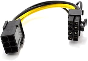 kenable PCI Express PCIe 6 Pin to 8 Pin Graphics Card Power Adapter Cable 10cm