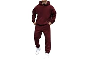 shownicer Survêtement Homme Ensemble Jogging Sweats À Capuche Et Sport Pantalons Automne Hiver Couleur Unie Gym Jogging Sportswear Tenue De Couple