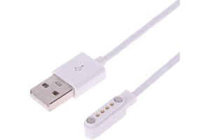 KERDEJAR Charger For KW88 KW18 GT88 G3 Smartwatch USB 4 Pin Magnetic Charging Cables,White,103cm/65cm