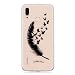 Produktbild HopMore Huawei P20 lite Hülle Silikon Transparent Durchsichtig Hüllen Clear Motiv Design Bumper Ultra Slim TPU Handyhülle Kawaii Muster One Piece Case Cover pour Huawei P20 lite - Schwarze Feder