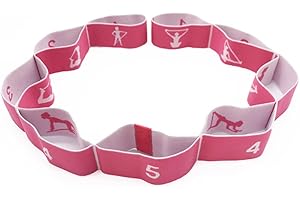 TSLRSA Bandes de Boucle d'exercice Bandes Latines Extensibles - Bandes élastiques de Yoga Pilates Résistance Fitness Bandes de Formation de Danse élastique Gymnastique（Rose）
