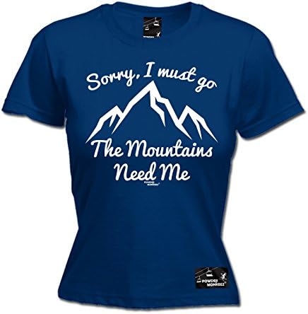 Powder Monkeez Ladies Skiing Tee - The Mountains Need Me - Winter Snow Sports Funny Top accessories Birthday Tee Gift Christmas Novelty For him Tshirt Clothing T Shirt T-Shirt