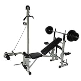 Unibest Hantelbank Drückerbank Trainingsbank Fitnesscenter Pro503 mit Langhantel 25KG