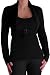 Chiara Cardigan Scoop Neck Buckle Knit Stretch Cardi One Size Black
