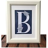 Floral Monogramm Bild *Hochzeit*Neues Heim*Geschenk*Personalisiert*Handgemacht*