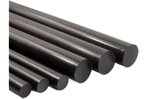 WOVSTNOV Longueur 100mm tige F4 blanche et noire barre en téflon Polytetrafluoroethylene tige solide barre en plastique PTFE bricolage (Noir,Diamètre 40mm)