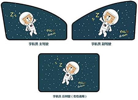 1 Set of 4pcs Car magnetic shade curtains cartoon sunscreen shade car sun visor side window shade (Astronaut)