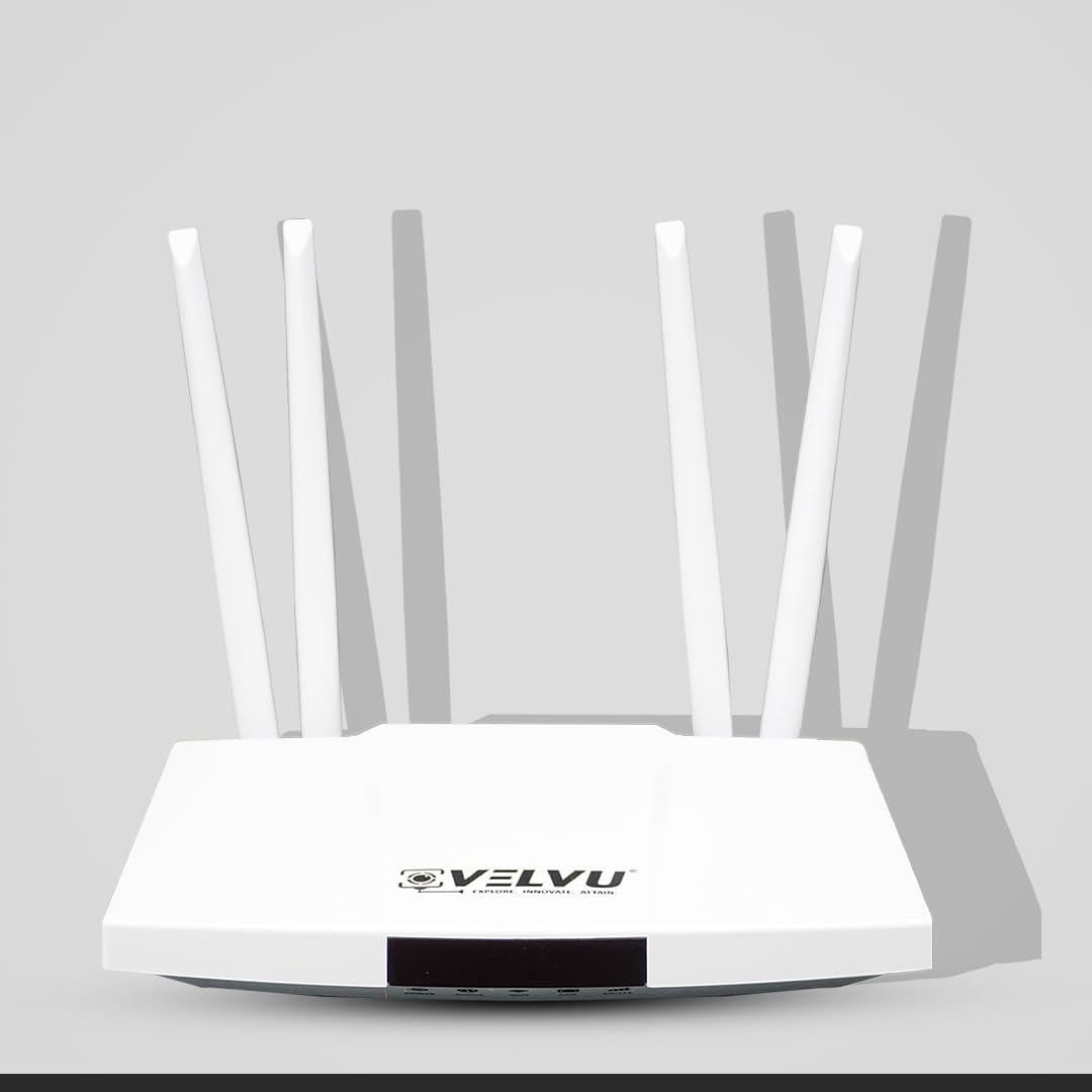 VELVU WRV-750 5G & 4G Mobile Sim Based Wi-Fi Router with Four Antenna | Plug and Play | Support, NVR, DVR, WiFi Camera and All 4G sim WiFi Router