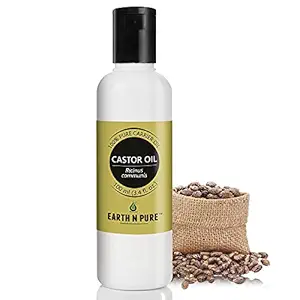 Earth N Pure Castor Oil (Arandi Oil) 100% Pure, Undiluted, Natural, Cold Pressed and Therapeutic Grade - For Growth of Eyelashes, Eyebrows, Hair, Lash Growth Serum (100 Ml)