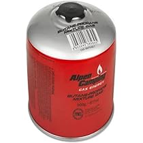 Alpen Camping IK008 18x 877 ml / 500 g gaspatronen met propaan-butaan schroefpatroon met 7/16 inch aansluiting voor gasfornuis, campingkooktoestel, bunsenbrander, soldeerbrander EN417 (18 stuks