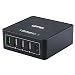 Produktbild Milool Type-C Ladegerät 40W USB Quick Charge 3.0 charger mit 5 Port USB smart Charger für iPhone iPad Tablet, HTC, Sony, LG, Nexus,Motorola und andere Geräte, schwarz