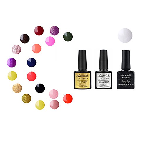 Allenbelle (Base & Top Coat + one color) Esmaltes Permanentes Para Uñas Nail Art Soak Off UV LED Esmalte Permanente de gel (Lot 3 pcs 7.3ML/pc) 1323