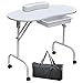 Tinxs Portable Manicure Table Nail Technician Desk Workstation With Bag & Wrist Rest