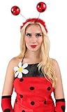 Marienkäferkostüm in rot-schwarz für Damen | Größe 40 | 1-teiliges Mariekäfer-Kostüm mit Overknees| Käfer-Faschingskostüm für Frauen | Marienkäferkleid für Karneval - 