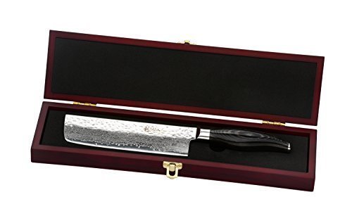 Wakoli Damastmesser (Nakirimesser) japanischer Damaststahl VG-10, mit Holzverpackung, Wakoli Takko Serie