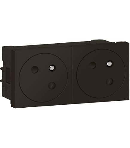 Plaque Double Horizontale Legrand Mosaic - Noir Mat Anthracite - Pour Installation électrique