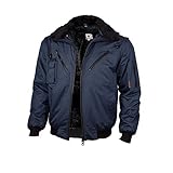 2 Brusttaschen, 1 Handytasche Qualitex wasserdichte Pilotenjacke 8300/0 XL,Marine
