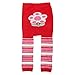 Baby Girls Leggings With Design Panel And Sparkle (12-18 Months) (Red/Flower)