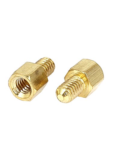 sourcingmap® Weiblich, männlich, Messing, Gewinde Sechskant-Abstandsbolzen aus DISTANZSTÜCK-M4 x 5 mm, 6 mm, 50 Stück - 2