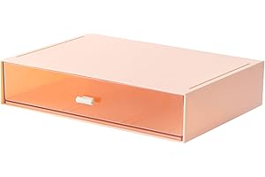 JUMRHFAN Kleine Schubladen, Kunststoff-Schubladenbox, Schreibtisch-Organizer mit Schublade für Schule Zuhause Bürobedarf und Schmuck (Rosa, 1 Schublade)