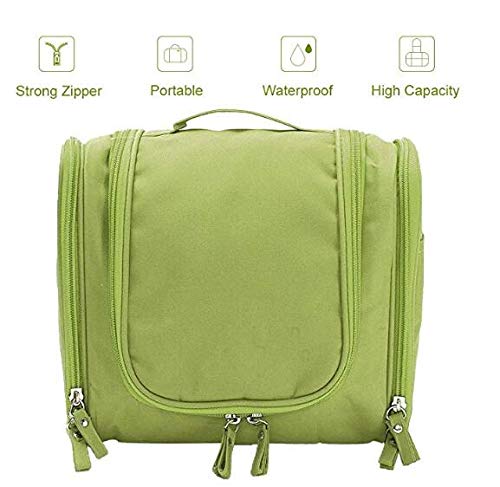 Hanging Travel Toiletry Bag, Cosmetic Kit Bags, Waterproof Shower Organizer, Large Makeup Storage Bag, Family Grooming Kit, Travel Bath Pouch Bag with Hanging Hook for Men/Women Gift Item (Green)