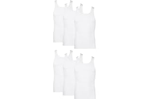 Hanes Bielizna Mężczyźni Undershirt Tank, Moisture-wicking Ribbed, Lightweight Cotton Tank Undershirts, Black/White Options, Multi-pack (6 w zestawie)