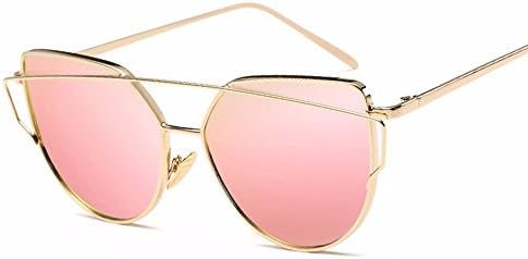 Sunglasses new fashion personality cat eye sunglasses,Gold frame,Sakura Pink