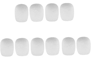 ALMENCLA 10 pcs Mini Bonnette Micro Anti Viento Material de Espuma Parabrisas Portada Micro Tie Micrófono de Solapa Pequeño - 28 x 22 x 8 mm - Blanco
