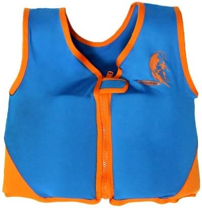 Swimfree Boys Blue/Orange Swim Vest Learn-To-Swim Floatation Jackets Size Large For Kids Age 5.5-7.5 Years Old