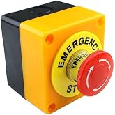 CABLEPELADO Push Button Switch for Emergency Stop | Mushroom Emergency Push Button | Push Button for Emergency | Mushroom But