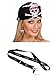 Produktbild Unbekannt Kopftuch Bandana ca. 55 x 55 cm Fasching Karneval Fastnacht fürs Kostüm Seeräuber Totenkopf Pirat Piraten + Schlüsselanhänger Anhänger