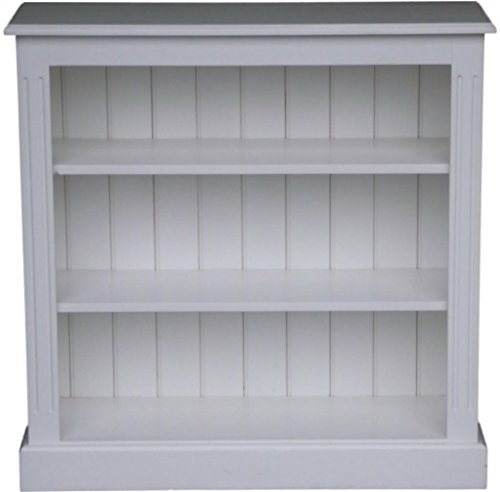 Heartland Pine 100% Solid Wood Bookcase; 3ft x 3ft White Painted Adjustable Display Shelving Unit, Bookshelves. No flat packs, No assembly (BK02-P)