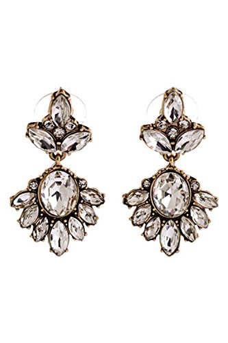 Pendientes - SODIAL(R)Retro Mujer Chica Pendientes de cristal Joyas de