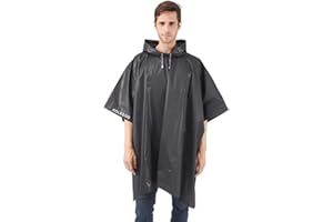 Aolegoo 2 pack of Rain Ponchos, EVA Portable Adults Waterproof Ponchos, Reusable raincoat with Hoods for Camping, Hiking Travel, Amusement Parks, Festival Mac