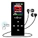 Produktbild Bluetooth MP3-Player, Elinker 8 GB Berührungstasten MP3 MP4 Player Sport Musik Player mit Kopfhörer, FM Radio, Schrittzähler, Video, E-Book, Erweiterbar bis zu 128 GB (Schwarz)