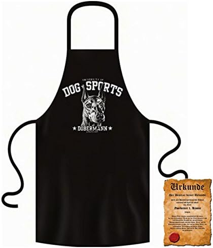 Doberman Dog Sports Birthday Set-Apron with Owner's Certificate
