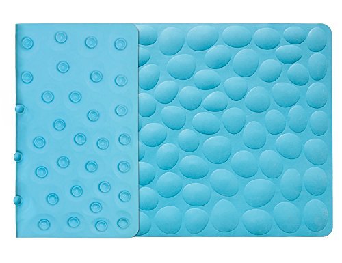 Duschmatte Badewannenmatten Wanneneinlage Naturkautschuk BliGli Antirutsch Gummimatte Kieselstein Badewannenmatten Wanneneinlage mit Saugnapf (Blau)