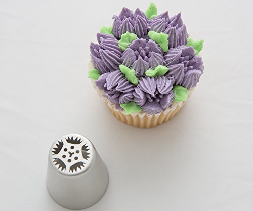 Russische Rohrleitungen Düsen – 18pcs Satz: 7 russische Vereisung Düsen, 10 Einweg-Spritzbeutel, Tri-Color-Koppler – Icing Düsen perfekt zum Backen und dekorieren Kuchen - 4