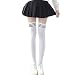 Produktbild Tonsee Damen Lang Stiefel Einfarbig Baumwolle Stripe Socken Overknees Oberschenkel Hoch Strümpfe Mädchen Frauen College Schenkel Gamaschen Boot Socken Cosplay Socken Kniestrümpfe (Weiß)