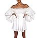 Produktbild Damen Bekleidung, Malloom Damen Damen Langarm Off Shoulder Lose Kurzes Minikleid Abendkleider Skaterkleid