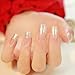 YUNAI 24pcs/set False Nails Transparent French Fake Nails Glitter Long Nail Design