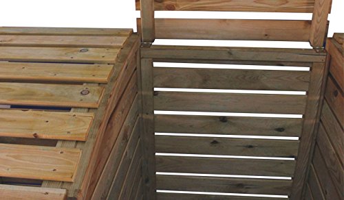 Mülltonnenbox aus Holz, Mülltonnenverkleidung – dreifach (für 3 Tonnen bis 240 Liter), wetterfest und somit ideal für draußen / Outdoor geeignet - 4