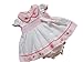 Girls White Smocked Embroidered Flower Dress Knickers Headband Set (3/6 months)
