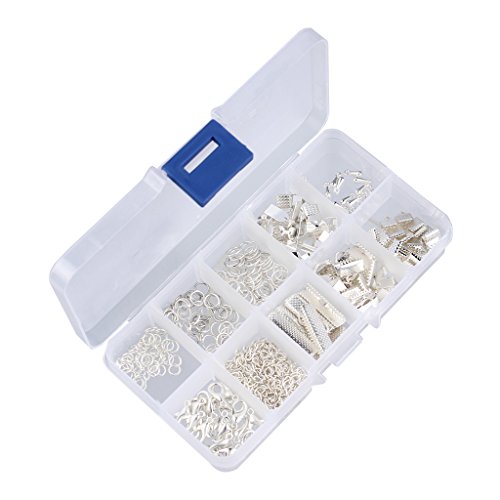 Verbindungsringe Schmuckherstellung Set Starter Kit Ohrring Armband Halsketten Schmucksachen – Silber, 5MM-20MM - 9